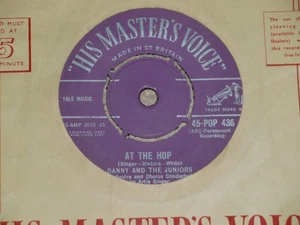 DANNY AND THE JUNIORS. AT THE HOP. HMV 45-POP 436 (SUPER ROCK 'N ROLL TRACKS) - Imagen 1 de 2