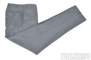 NEW - CANALI 1934 Gray 100% Wool Mens Flat Front Luxury Pants Trousers - 34 - Picture 1 of 7