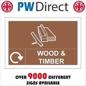 CS351 WOOD AND TIMBER ONLY SIGN SAW MILL WORKSHOP BUILDING SITE FORESTRY PARKS - Picture 1 of 2