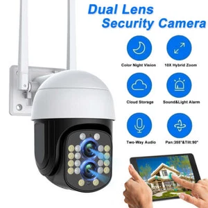 4MP Dual Lens Outdoor Wireless Security Camera WiFi 360° PTZ Camera 2-Way Audio - Picture 1 of 9