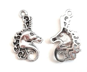 30 Antique Silver Fancy Unicorn Charms Pendants for Jewelry Making *US Seller* - Photo 1/8