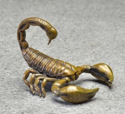 Estatua de animal escorpión de latón pequeña escultura estatuilla de mesa decoración del hogar regalos Foto 1 de 4