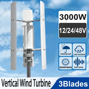 3KW Vertikale Achse Windkraftanlage 12V 24V 48V Windkraft Energie Generator für Zuhause - Bild 1 von 11