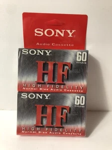 Sony HF Hi-Fi Cassette Tapes Recording Type I Normal Bias Blank 60 Min. 2 Pk - Picture 1 of 3