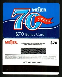 MEIJER 70th Anniversary ( 2004 ) Bonus Gift Card ( $0 - NO VALUE ) RARE - Picture 1 of 1
