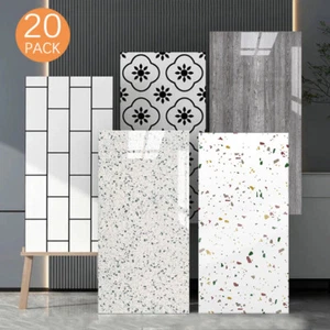 20x Self-Adhesive Grey Wood Brick PVC Cladding Wall Panels for Kitchen Bathroom - Picture 1 of 33