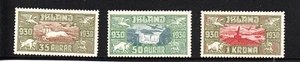 Iceland 1930 old Allthing airmail stamps (Michel 144/46) nice MLH - Picture 1 of 2