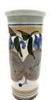Mather Studio Pottery Vase Fruit And Leaves Muted Colors Artist Signed Beautiful