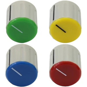 Paquete de 4 potenciómetros de control giratorio de audio de color mixto redondo de 6 mm Knob Zone - Imagen 1 de 1