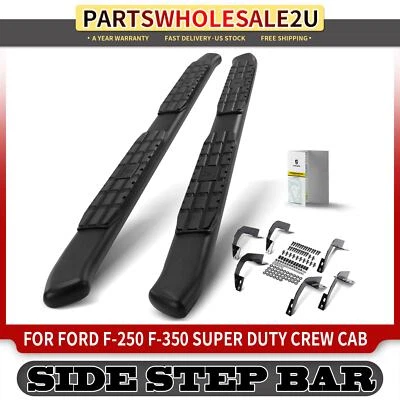 Barras Nerf escalón lateral de acero de 4,25 pulgadas para Ford F-250 Super Duty 1999-2016 doble cabina Foto 1 de 4