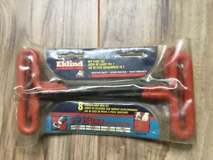 Vintage Eklind Tool 3/32" to 1/4" SAE T-Handle Hex Key Set 6 in. 7 pc. USA - Picture 1 of 6
