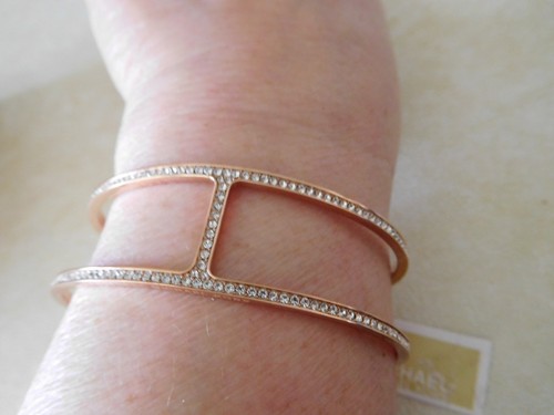 Bracciale Pave Stones Michael Kors Heritage Maritime tono oro rosa nuovo con etichette