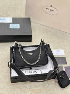 PRADA 3-in-1 Underarm Crossbody Bag Black