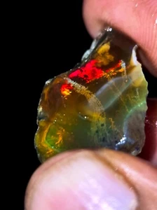 very rare Natural Ethiopian Opal Rough, Raw Opal, welo fire opal, multi Fir 1321 - Picture 1 of 5