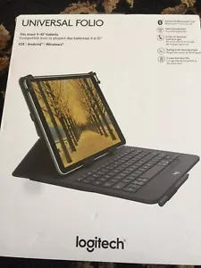 Logitech Universal Folio w/ keyboard 920-008667 iOS Android 9" - 10" - Picture 1 of 2