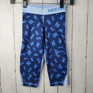 Nike Pro Dri-Fit Leggings Youth Girls Size XS Blue Athletic Stretch AH3950-429 - Picture 1 of 8