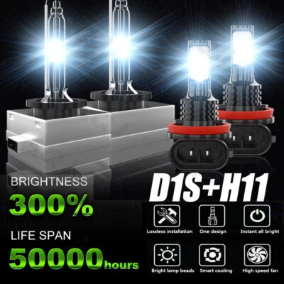 Combo de faros LED HID haz alto/bajo + bombillas antiniebla para BMW X6 2008-2013 2014 Foto 1 de 4