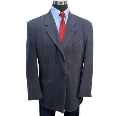 44L Giovanno черный костюм куртка Sport пальто Blazer микрозамши джинсовой ткани выглядят синий мягкий - Изображение 1 из 4