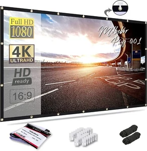 120 Inch 16:9 Manual Pull Down Outdoor Projector Projection Screen Theater Movie - Picture 1 of 9