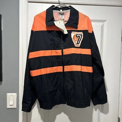 Chaqueta cortavientos vintage años 90 Fila Kevin Johnson naranja negra talla XXL Italia Foto 1 de 4