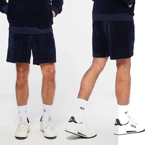 Sergio Tacchini Chenille Velour Short Textured Maritime Blue Sportswear Mens S - Picture 1 of 9