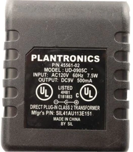 Genuine Plantronics Class 2 Transformer UD090050C 45561-02 DC9V 500mA 12W - Picture 1 of 6