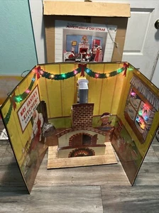 Chimenea Motionette vintage 1992 Telco Creations Navidad exhibición desplegable usada en excelente estado - Imagen 1 de 12
