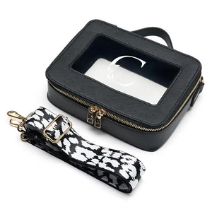 Christmas Gift For Women Monogram Makeup Bag Clear Toiletry Travel Bag With Shou - Picture 1 of 7