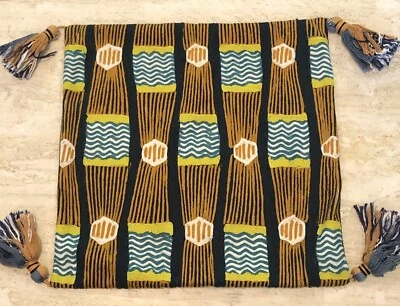 West Elm 枕套 18 X 18 Crewel 棉多色流苏部落波西米亚 — 第 1/4 张图片