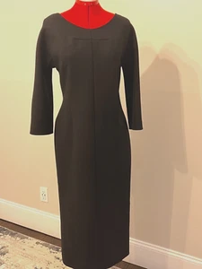 Tolles THE ROW Midikleid schwarz Wolle Stretch hinten offen Größe 8 - Bild 1 von 13