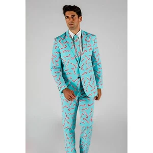 Traje Chaqueta Shinesty Peppermint Pimp Candy Cane 3 piezas 54 Pantalones 44 y corbata - Imagen 1 de 9