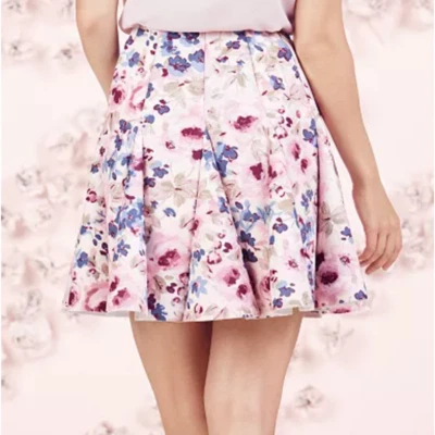 Falda de buceo plisada floral para mujer Lauren Conrad Runway talla 12 Foto 1 de 4