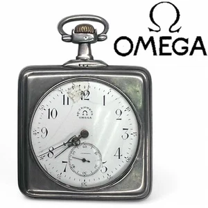 Rare Antique Omega Grand Prix 1900 Pocket Watch – Square Silver Case - Picture 1 of 16