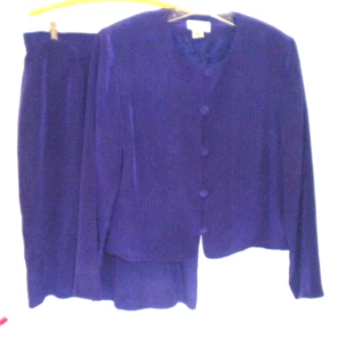 Adrianna Papell 2 Pc Purple Dress Suit Size 14 100% Silk and Lined Box*16 - Image 1 of 4