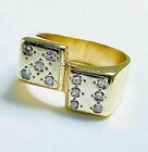 3Ct Round Cut Simulated Diamond Men's Dice Ring 925 Silver 14K Gold Plated