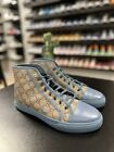Size 8G/8.5Us Gucci Blue California Gg Star High-Top Star Leather Sneakers Real