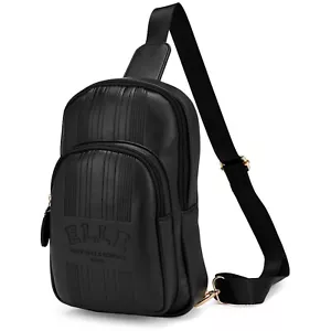 ELLE Roamer 2.8L Vegan Leather Chic Crossbody Bag | Black - Picture 1 of 10