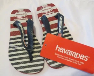 Chanclas HAVAIANAS Niños Unisex Brasil Rojo Blanco Azul Rayas 10C - Imagen 1 de 2