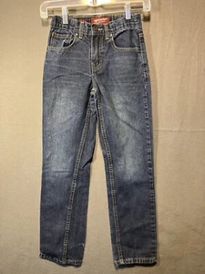 Arizona Jeans Boy's Straight Size 12 Slim Blue 22” X 25.5” Lightly Distressed - Picture 1 of 10