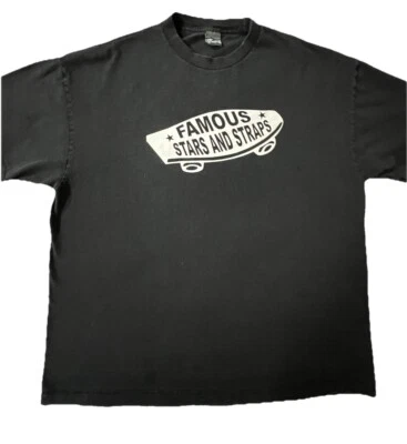 复古 90 年代 Famous Stars & Straps “This Is My Skateboard” XXL T 恤 二手状况完好! — 第 1/4 张图片