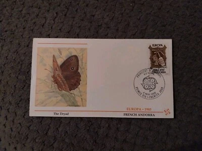 FRENCH ANDORRA FIRST DAY COVER 01 1985 EUROPA BUTTERFLIES - THE DRYAD - Image 1 of 2