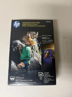 HP Advanced Photo Paper 4X6 Glossy Q6638A 100 Sheets New In Box - Image 1 of 2