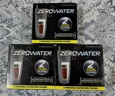 Zero Water 3 Packs Of 2 Portable Filtration Filters 5-Stage Ion Exchange 6 TOTAL - Image 1 of 4