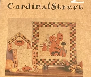 PUMPKIN FAMILY Quilt Pattern 31”x37” And Table Runner 17”x50” Fall Sunflower Cat - Picture 1 of 6