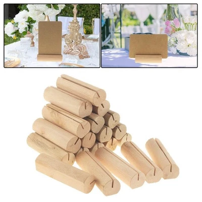 20Pcs Rustic Wood Place Card Holders Wedding Kraft Place Cards DIY Decor - image 1 of 4