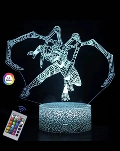 3D LED Spiderman Bedroom Room Lamp 16 Colors Desk Lamp Touch - Picture 1 of 4