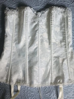 Vtg 90s Fredericks Of Hollywood Corset/Bustier Satin Floral White Style7002- 36 - Image 1 of 4