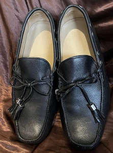 BALLY MENS SHOES BLACK LOAFERS TASSLE EU 8E US 9D - Picture 1 of 3