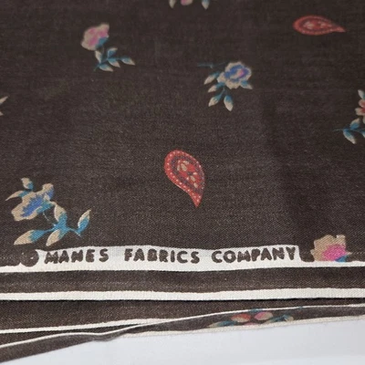 DE COLECCIÓN MELENAS Fabrics Company Marrón Con Cachemira y Floral 45" X60" Corte De Perno Foto 1 de 3