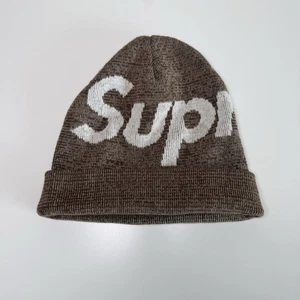 Supreme NY Big Logo Beanie Cashmere Brown Static Foldover OS 2021 Streetwear - Picture 1 of 13